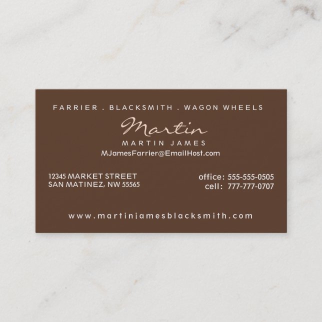 Cartão De Visita Cavalo sob a Sepia de Árvore de Oak com Monograma (Frente)