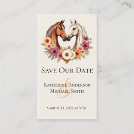 Cartão De Visita Cavalos de Casamento no Amor