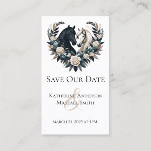 Cartão De Visita Cavalos de Casamento no Amor