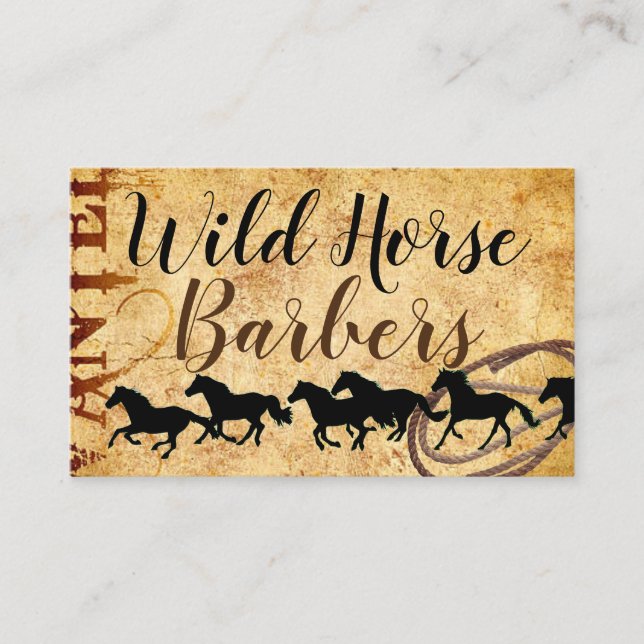 Cartão De Visita Cavalos ocidentais selvagens do modelo w/Wild do (Frente)