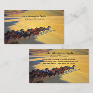 Cartão De Visita Cavalos Selvagens de Nevada por Maynard Dixon
