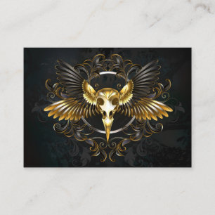 Cartão De Visita Caveira de ouro sobre fundo preto