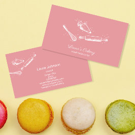 Cartão De Visita Cavilha rolante branca e cupcake de whisky - Blush