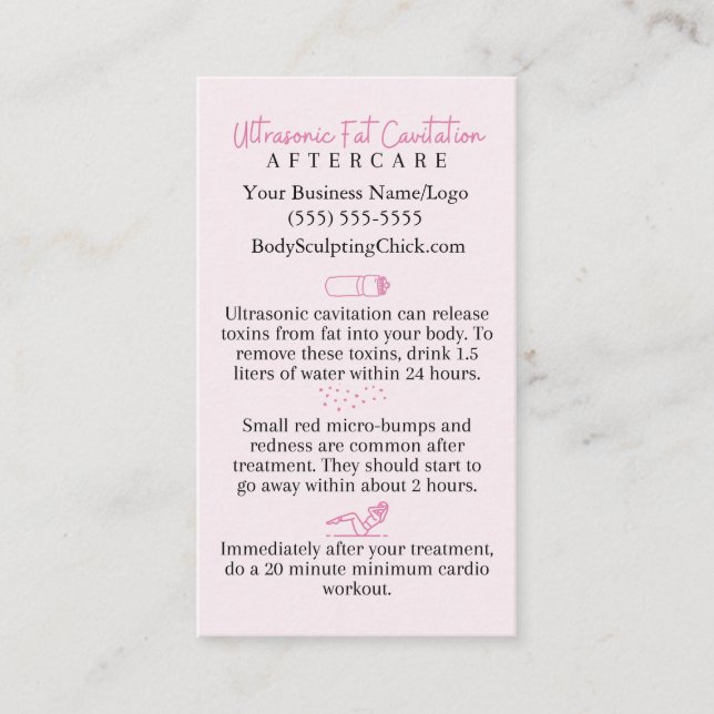 Cartão De Visita Cavitação Ultrassônica De Gordura Após Esculpiment (Frente)