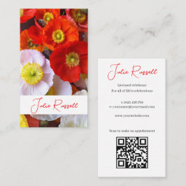 Cartão De Visita Celebrante de Casamento Floral Colorido Simples
