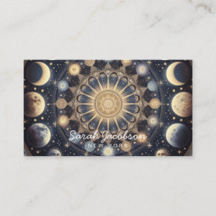Cartão de Visita Celestial Boho – Céu Noturno Cósm