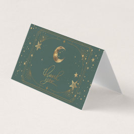 Cartão De Visita Celestial Moon Stars Frame Thank You Card