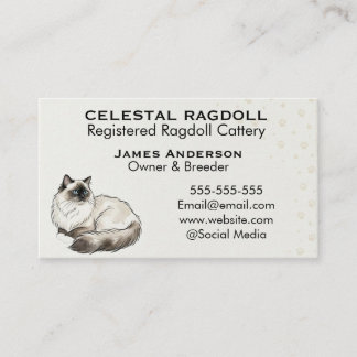 Cartão De Visita Celestial Ragdoll Registered Cattery Business Card