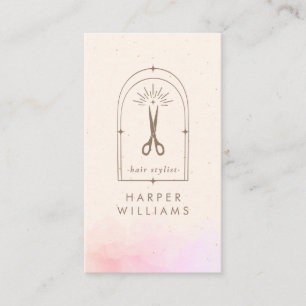 Cartão De Visita Celestial Stars Tarot Hair Stylist Salon QR Code