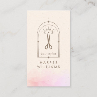 Cartão De Visita Celestial Stars Tarot Hair Stylist Salon QR Code