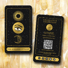 Cartão De Visita Celestial Tarot Sun Moon Eyelash Stylist