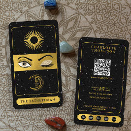 Cartão De Visita Celestial Tarot Sun Moon Makeup Artista Negro Dour