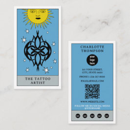 Cartão De Visita Celestial Tarot Sun Tattoo Artist Piercer Logo