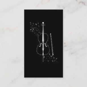 Cartão De Visita Cello Music Notes Instrument Musician Cellist