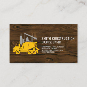 Cartão De Visita Cement Truck   Desenvolvimento de Propriedades   C