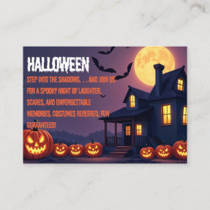 Cartão De Visita Cena Noturna de Halloween Huneen