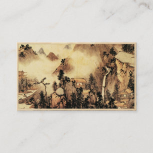 Cartão De Visita Cenário da paisagem da pintura de Sumi-e do chin