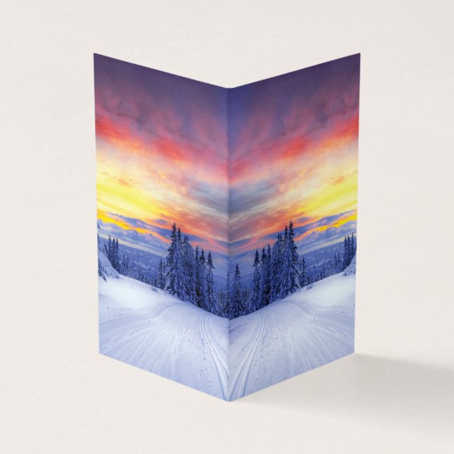 Cartão De Visita Cenário de inverno (Exterior)