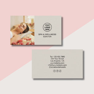 Cartão De Visita Centro de Bem-Estar Spa com Logotipo Personalizado