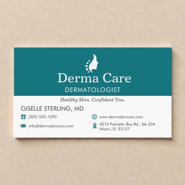 Cartão De Visita Centro de Cuidados com a Pele Dermatologista (Criador carregado)