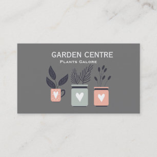 Cartão De Visita Centro de jardinagem plantas modernas pastel
