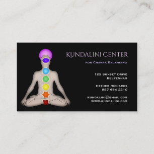 Cartão De Visita Centro de Kundalini para o equilíbrio de Chakra