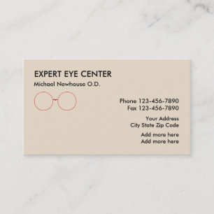 Cartão De Visita Centro de Olhos do Optometrista