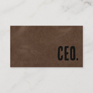 Cartão De Visita CEO Brown Faux Leather Premier