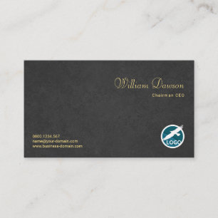 Cartão De Visita CEO cinzento incorporado profissional minimalista