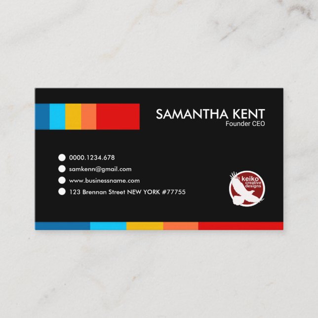 Cartão De Visita CEO preto majestoso requintado do fundador (Frente)