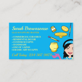 Cartão De Visita Cerâmica Blue Clay Lady Boss Crafter