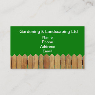 Cartão De Visita Cerca de madeira natural do jardim
