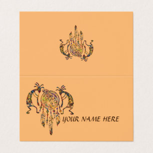 Cartão De Visita Cercador de Sonhos Baleia Kokopelli Nativo America