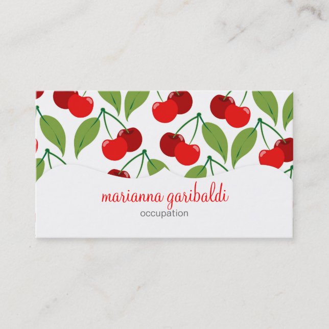Cartão De Visita Cerejas retros Profissional (Frente)