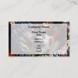 Cartão De Visita Cesta de Crocheting e de linha