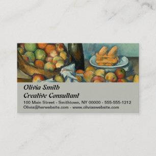 Cartão De Visita Cesta de Maçãs de Paul Cezanne Vida Estática Vinta