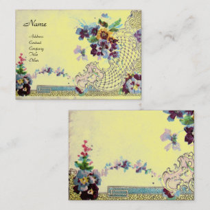 Cartão De Visita Cesta floral elegante de ROMANTICA, amarelo dos