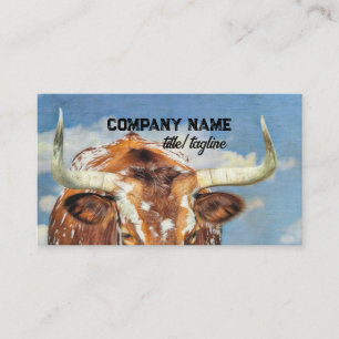 Cartão De Visita céu azul de vaca longhorn país russo