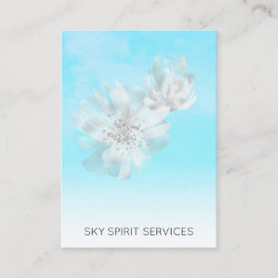 Cartão De Visita *~* Céu Azul QR Flores Brilhantes