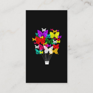 Cartão De Visita Céu da nuvem da borboleta do balão de ar quente