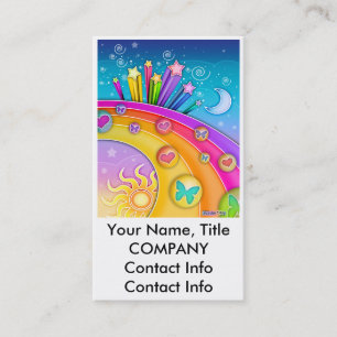 Cartão de visita - céu retro do pop art dos anos