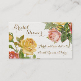 Cartão De Visita Chá de panela Primavera Vintage Floral Whitewash
