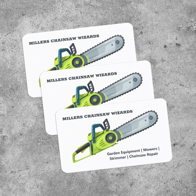 Cartão De Visita Chainsaw Garden Machinery (Chainsaw Visiting Cards)