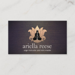 Cartão De Visita Chakra Lotus Yoga e Instrutor de Meditação Madeira
