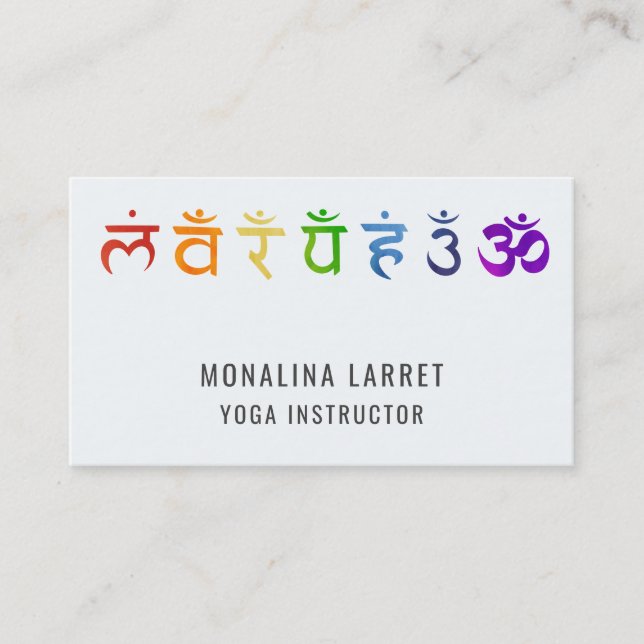 Cartão De Visita Chakra - Símbolo de Meditação Yoga - Instrutor (Frente)