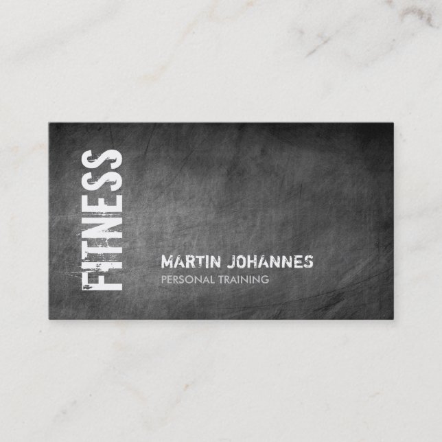 Cartão De Visita Chalkboard Fitness Personal Trainer Business Card (Frente)