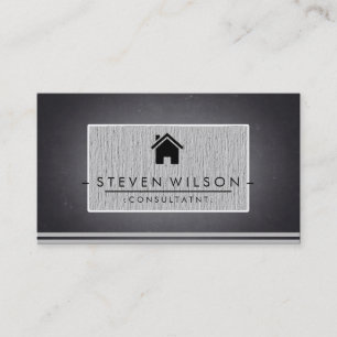 Cartão De Visita Chalkboard Real Estate Professional Linen