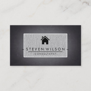 Cartão De Visita Chalkboard Real Estate Professional Linen