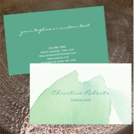 Cartão De Visita Chamada de Aqua Aqua Watercolor Moderna Turquesa M