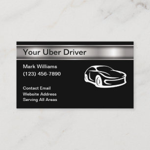 Cartão De Visita Chamada de Carona Moderna da Uber Legal